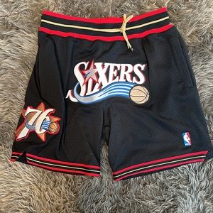 Philadelphia 76ers Mitchell & Ness Authentic NBA x Just Don Mesh Shorts - Black